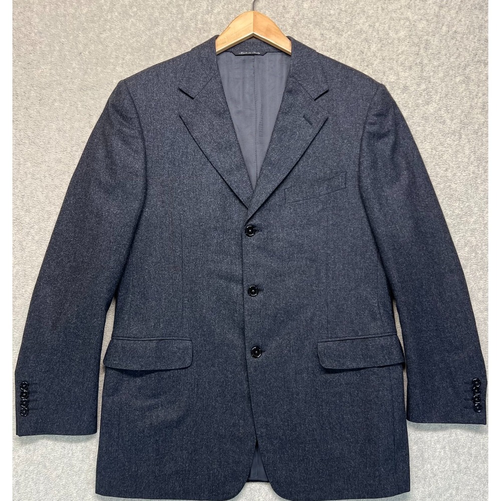 Canali Mens 3-Button Wool Silk Blazer Jacket Gray Pockets 50R/US40